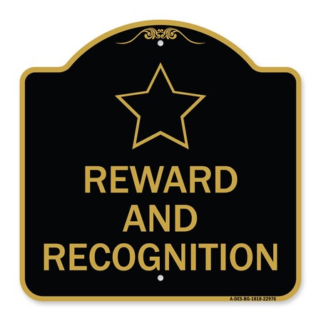 Signmission Designer Series Sign-Reward and Recognition, Black & Gold Aluminum Sign, 18" x 18", BG-1818-22976 A-DES-BG-1818-22976